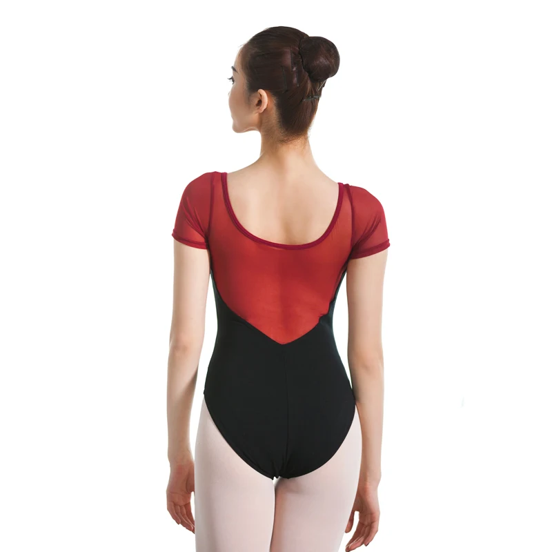 Ballet Leotards for Women Gymnastics Leotard Short Sleeve Mesh Sweetheart Dance Wear Swimsuit Adult | Тематическая одежда и