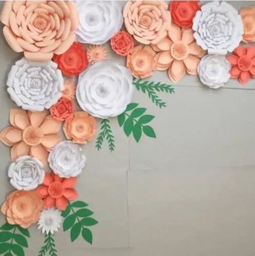 2 шт. 20 см DIY бумажные цветы фон декоративные искусственные для свадьбы День