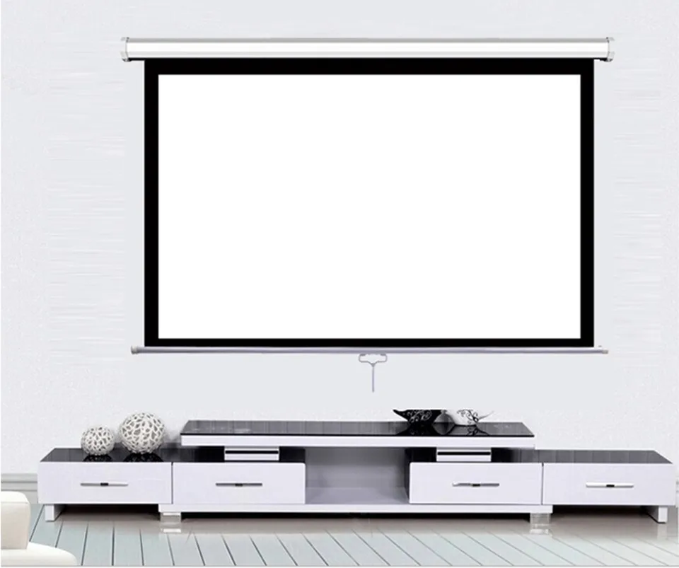10" DOQI ручной выдвижной передний проекционный экран настенный потолочный формат(4:3) самоблокирующийся экран проектора матовый белый