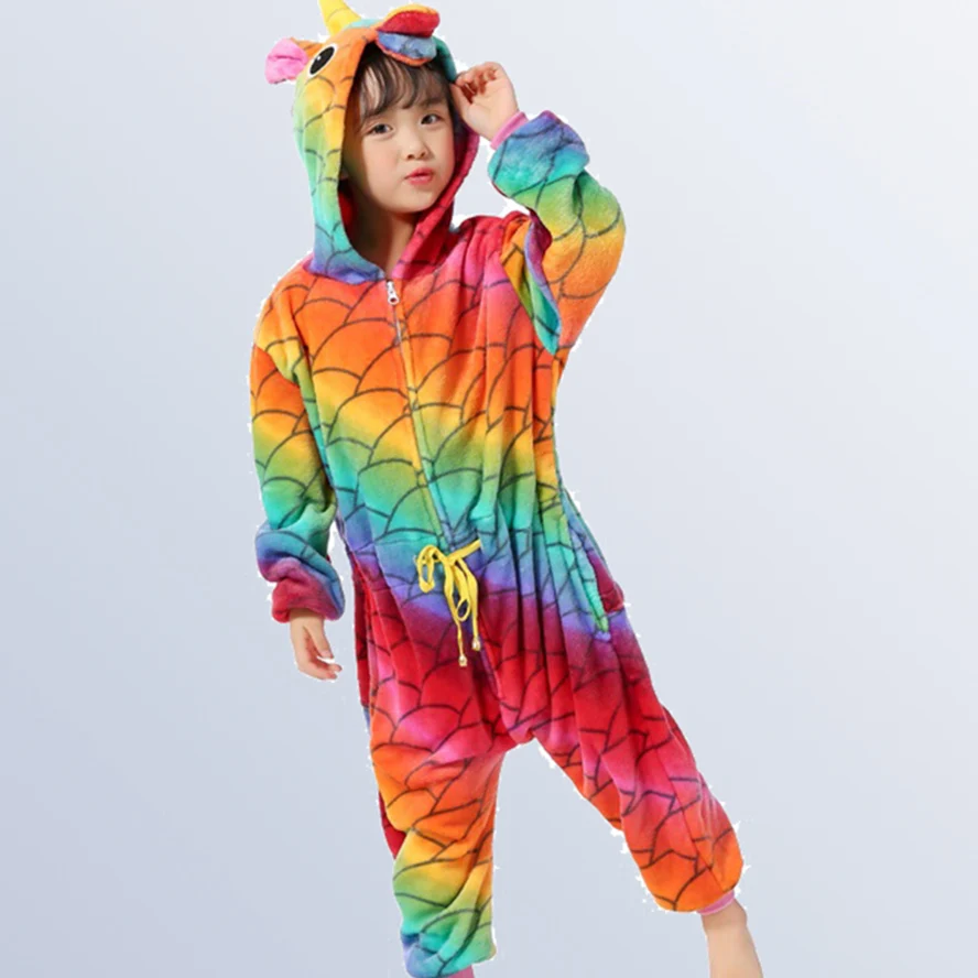 Пижамы с единорогом детская одежда для сна мальчиков и девочек Pegasus косплей
