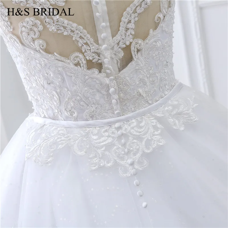 Кружевное Свадебное платье без рукавов свадебное аппликация Тюль над юбкой