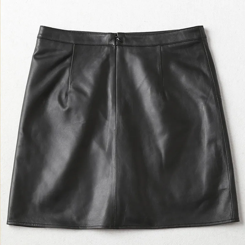Tcyeek Genuine Leather Skirts Womens Black Real Sheepskin Mini Skirt Spring Autumn Short Faldas Mujer Moda 2020 LWL1594 | Женская одежда