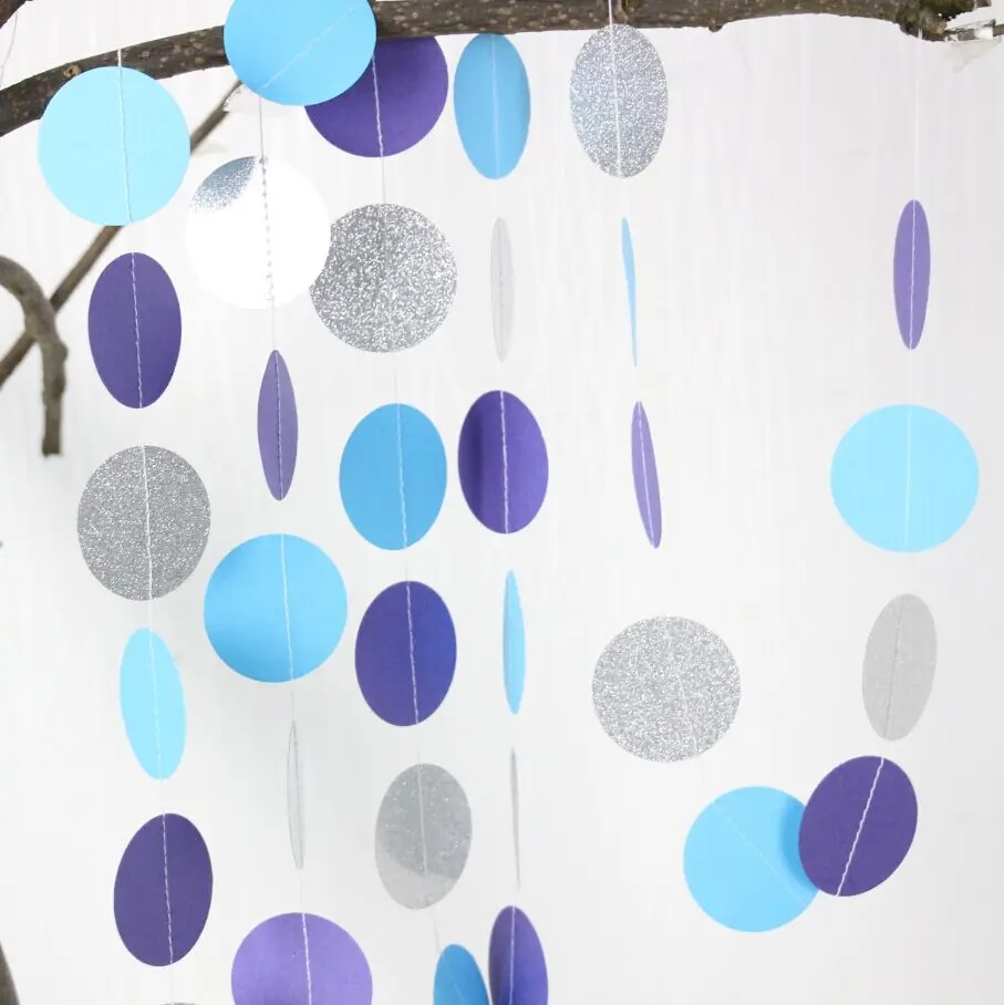 5 шт. Фиолетовый Синий Серебряный венок День рождения Декор Фон наряд для