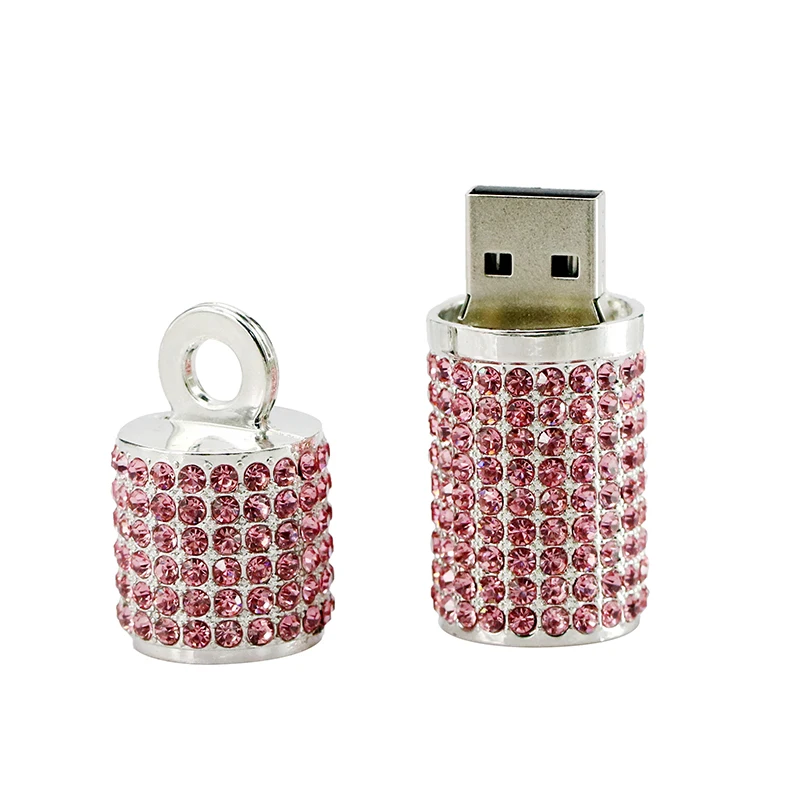 Модные USB флэш накопители роскошный хрустальный цилиндрический флеш накопитель
