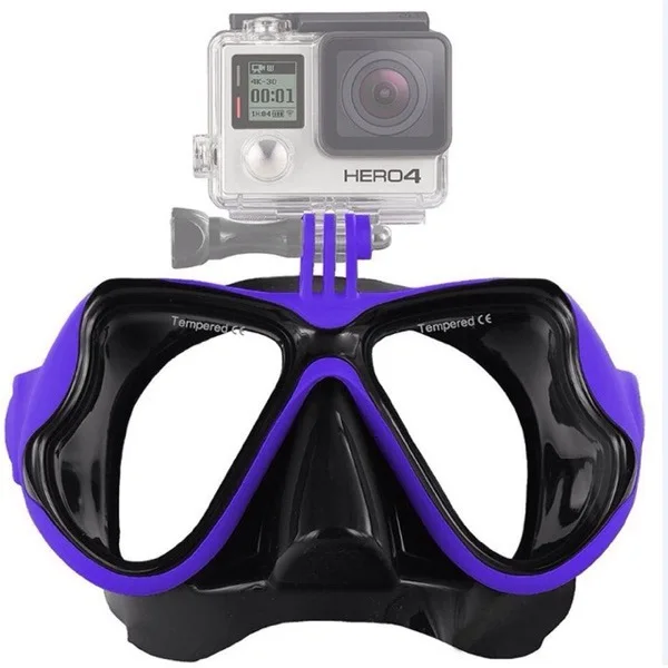 Маска для дайвинга с креплением gopro yi4k + lite закаленные очки камеры Hero HD 6 5 Sj4000 SJ5000