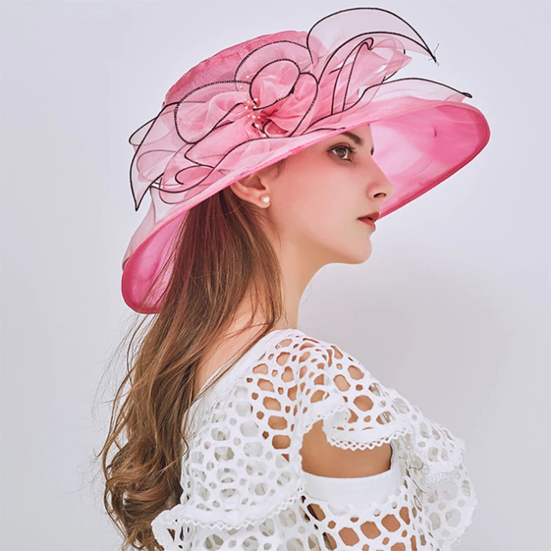 

[AETRENDS Vintage Floral Sun Hats for Women Summer Wide Brim Beach Caps Z-6473