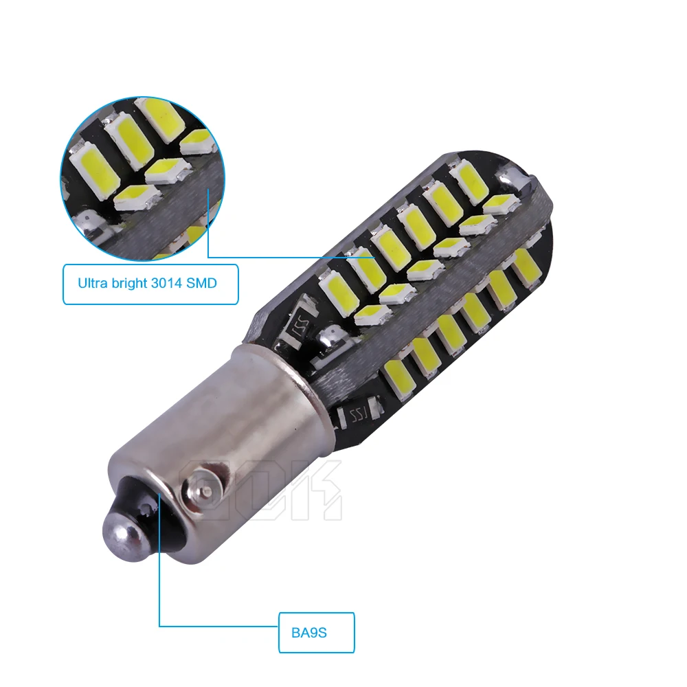 Автомобильная светодиодная лампа BA9S canbus T4W LED W5W Canbus 48led 3014 smd bax9s 4 шт./лот
