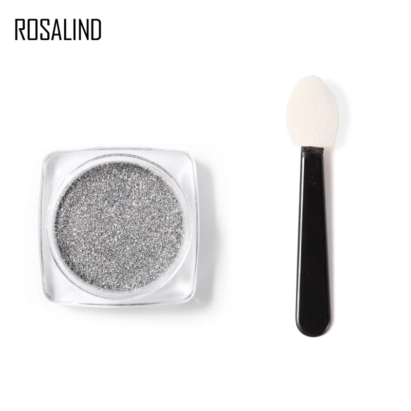 ROSALIND Nail Glitter Powder 1PCS Silver Sequins With UV Gel Polish Cured Varnishes Shimmer For Nails Manicure | Красота и здоровье