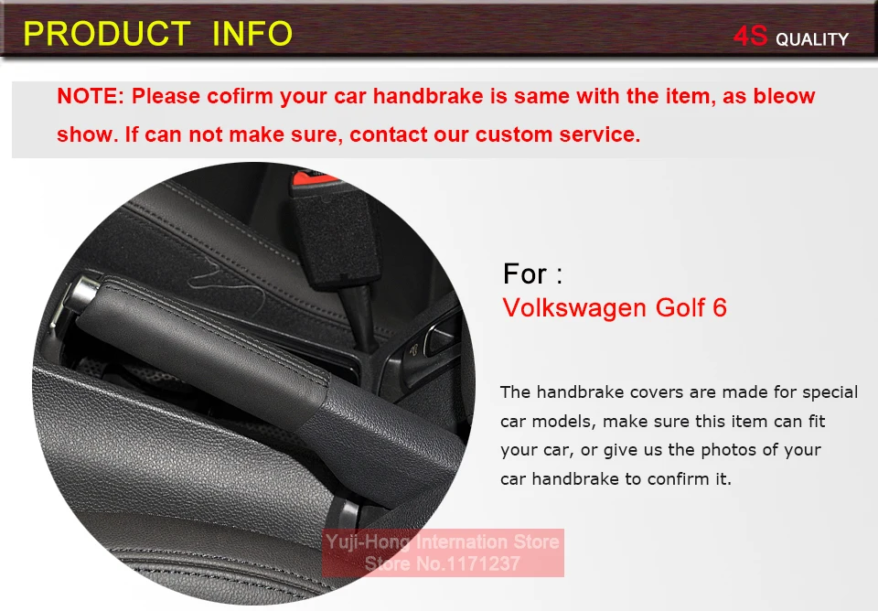 Yuji-Hong автомобильные Чехлы, чехол для Volkswagen VW Golf 6 Jetta Sagitar, 2011 натуральная кожа, автомобильные ручки для ручного тормоза, черные