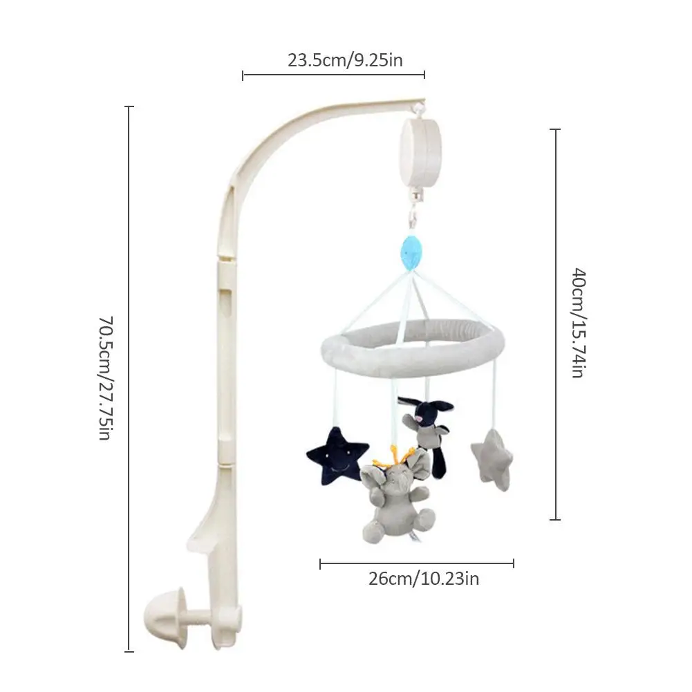 

Baby Toys Baby Mobile Crib Rabbit elephant Musical Box with Holder Arm Music Newborn Rotating Bed Bell Plush Toy
