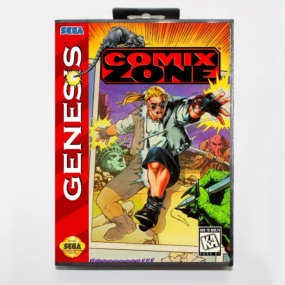 Новый 16 бит MD карточная игра-comix zone с розничной коробкой для Sega бытие системы |