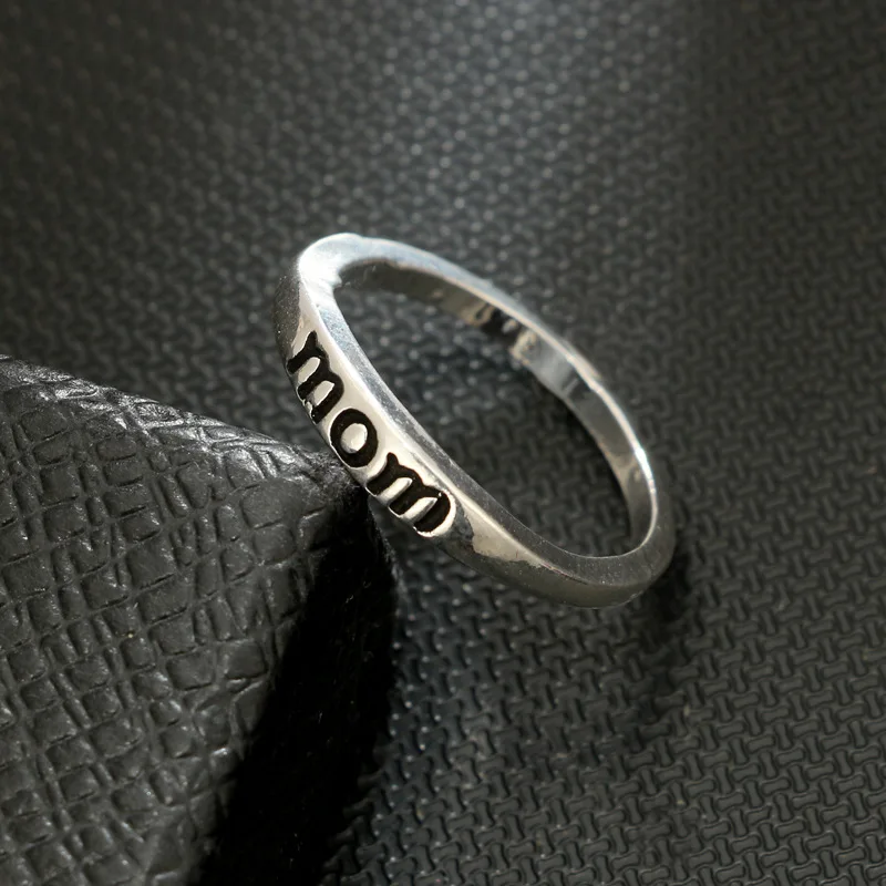Женское серебряное кольцо с надписью мама 1 шт. модные ювелирные изделия для