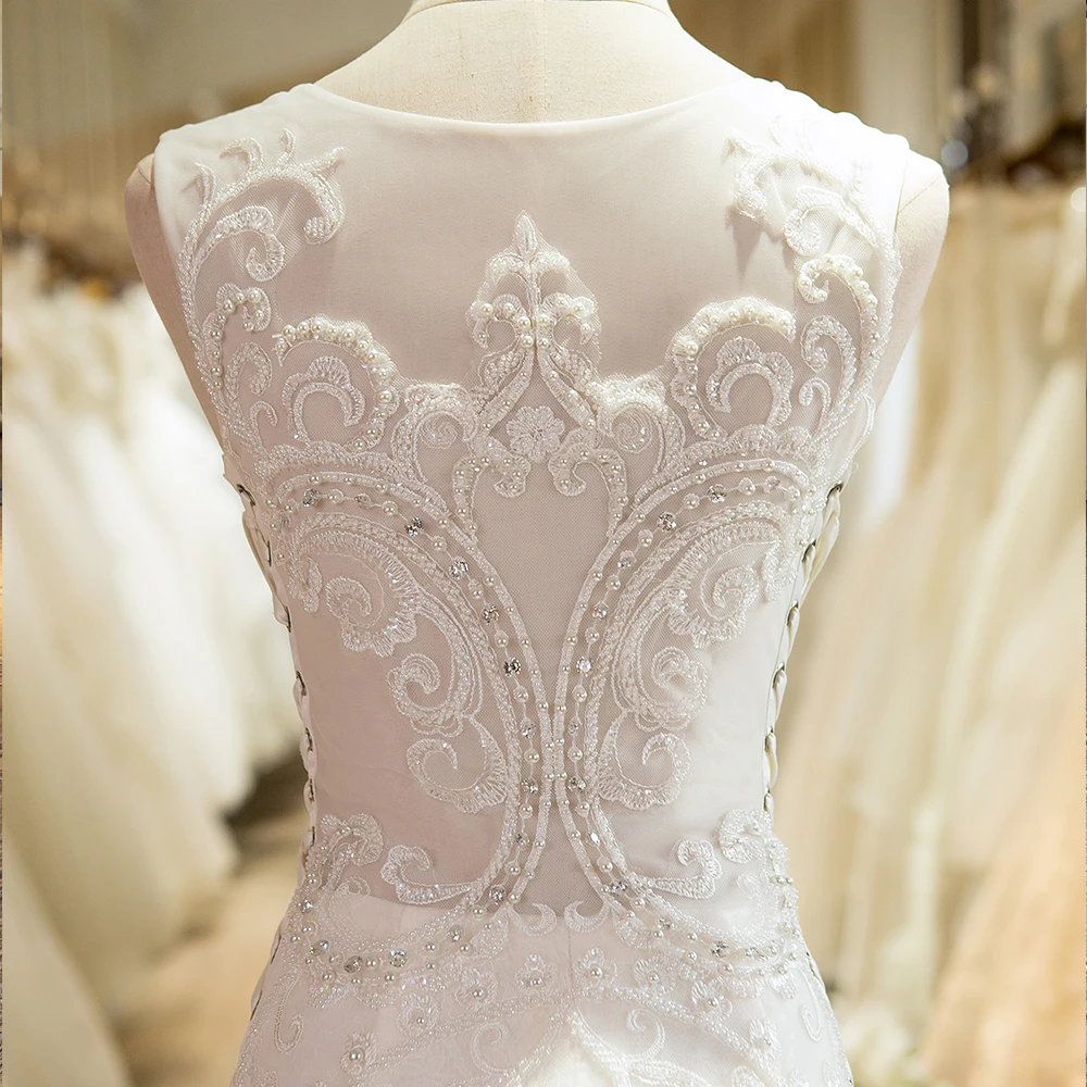 Кружевное Свадебное платье русалки цвета слоновой кости с кристаллами Новое