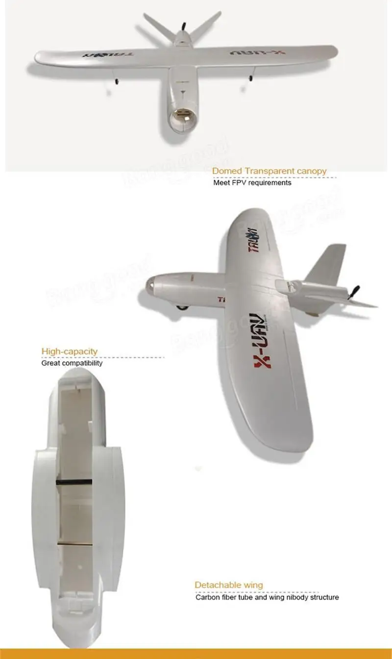 X-uav Mini Talon EPO 6CH 1300 мм размах крыльев V-tail FPV Rc модель самолета комплект