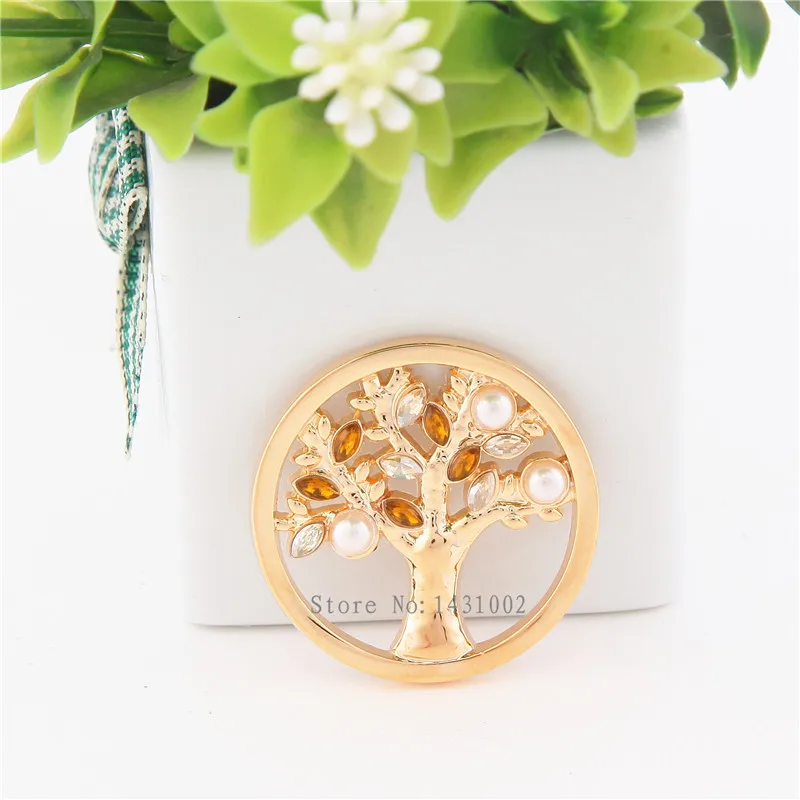 Дизайнерские Ювелирные изделия Vinnie монета с кристаллами в виде дерева жизни и