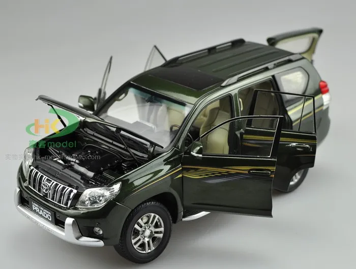 Литья под давлением 1/18 Toyota Land Cruiser Prado модель автомобиля SUV игрушек зеленого цвета