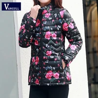 vangull women winter floral print jackets pluse size parkas 2020 new fashion vintage coats thick warm long sleeve slim outwear