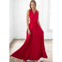 new summer sexy women maxi dress red beach long dress multiway bridesmaids convertible wrap party dresses robe longue femme 2021