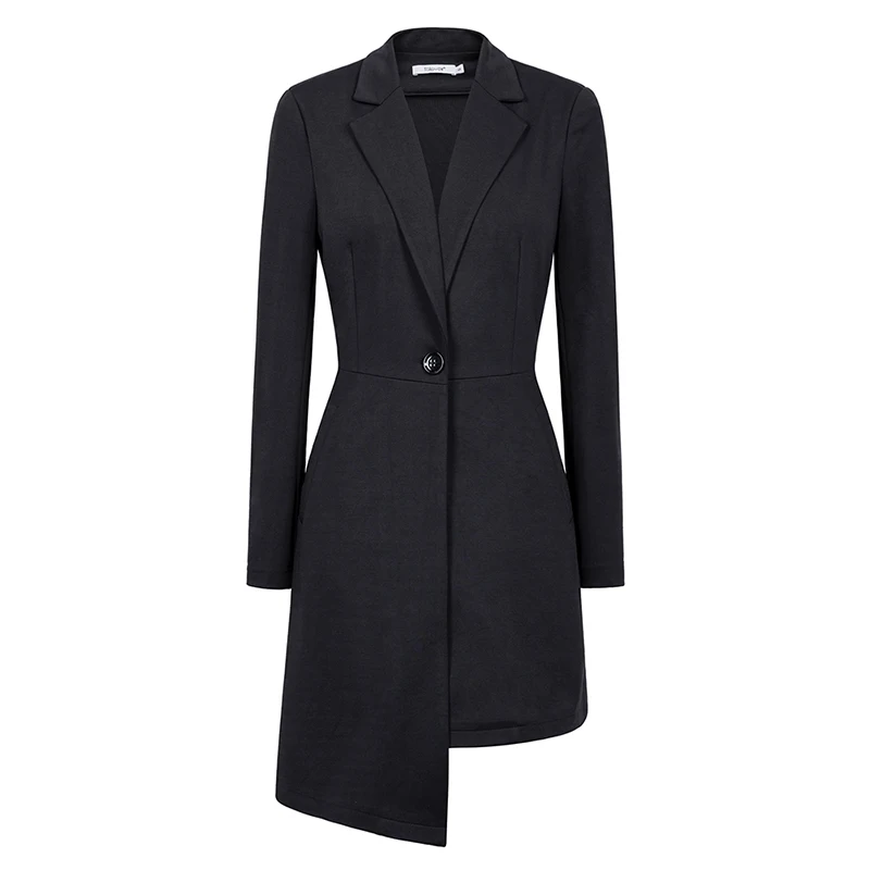 Women Blazers And Jackets Spring Autumn Fashion Single Button Plus Size Blazer Ladies Office Solid Irregular Jacket Coat chifave | Женская