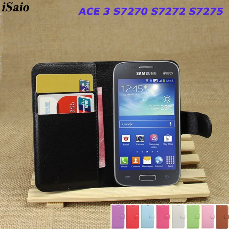 Кожаный чехол-бумажник для samsung Galaxy ACE 3 III S7270 S7272 S7275 GT-S7272 GT-S7270 откидной Чехол для телефона из ТПУ с отделениями для карт