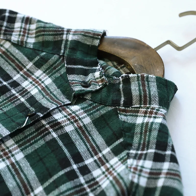 Рубашка женская в клетку с длинным рукавом большие размеры LZ303 1142|blouses plus|korean