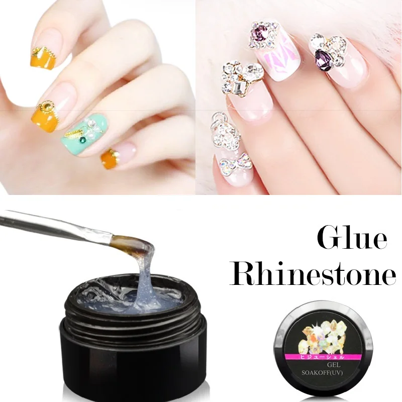 Ellwings 8 мл УФ светодиодный гель для приклеивания страз клей прозрачный лак ногтей