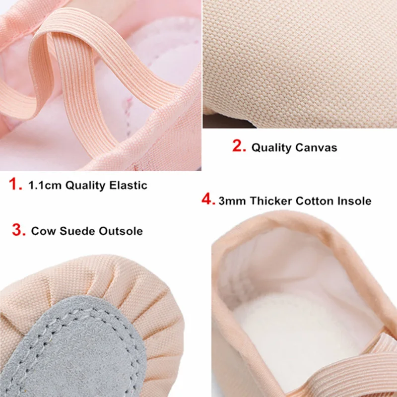 USHINE EU22-45 Cloth Head Yoga Slippers Teacher Gym Indoor Exercise Canvas Black Ballet Dance Shoes Children Kids Girls Woman