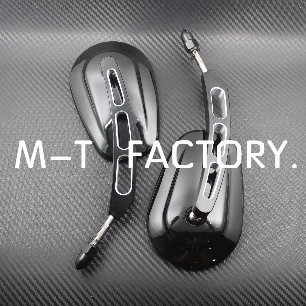 

Motorcycle Parts Black Chrome Metal Aluminium CNC Rearview Mirror Visual Short Stem Mirror Custom For Harley