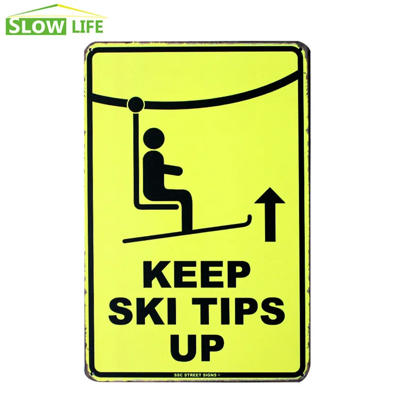 Фото Надпись Keep Ski металлический жестяной знак Настенный декор - купить