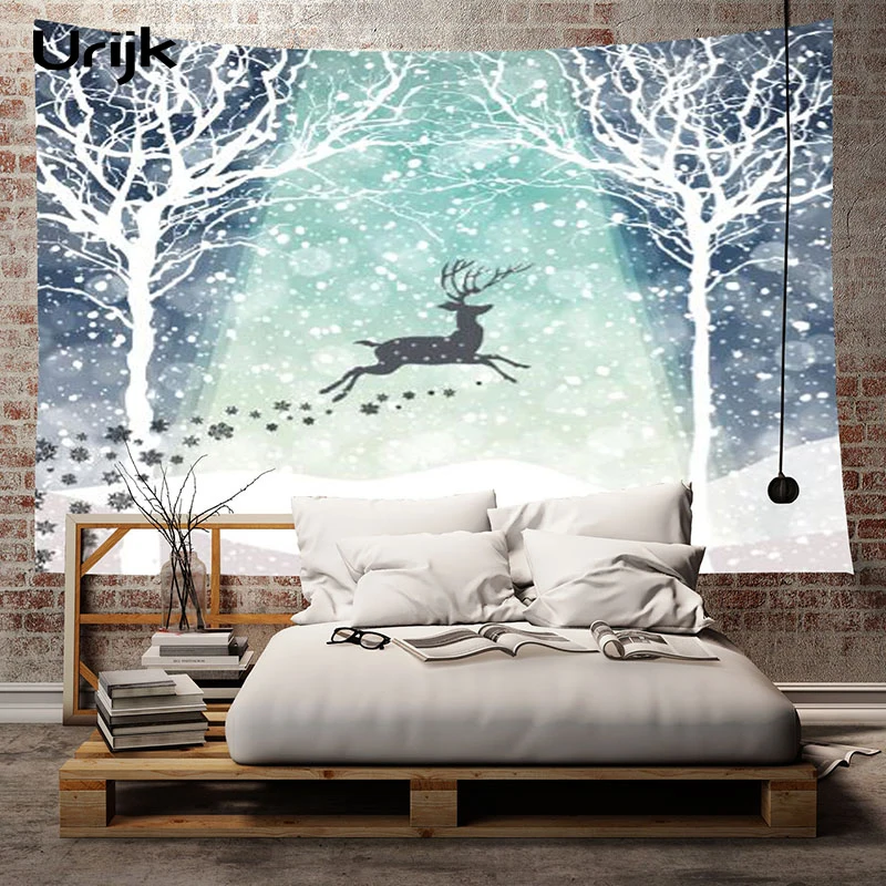 Рождественские настенные гобелены с мультяшным принтом туника гобелен