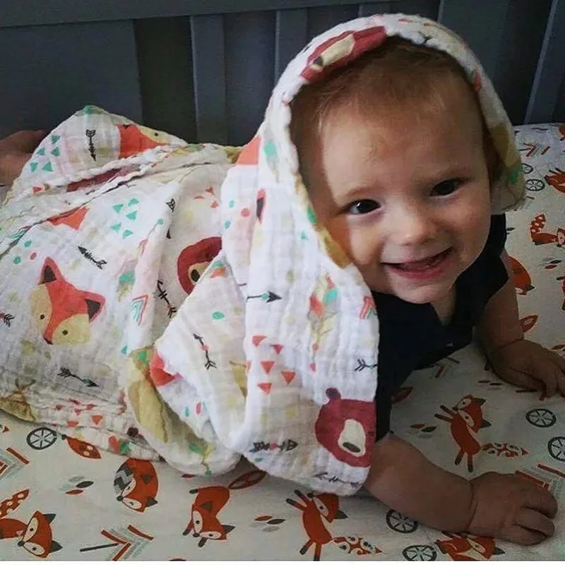 100% муслиновое хлопковое мягкое многофункциональное детское одеяло Пеленальное