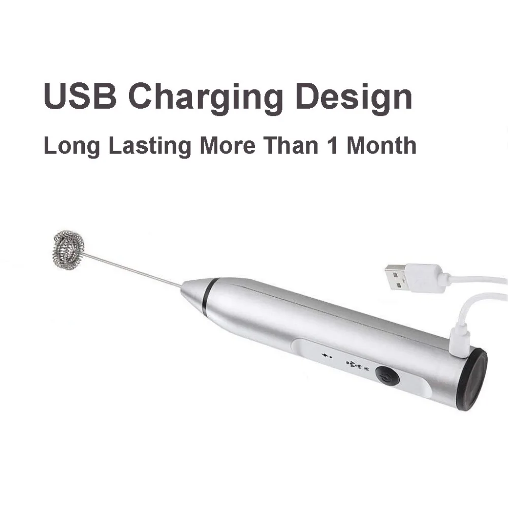 1 шт. перезаряжаемый Миксер с венчиком для молока кофе Электрический взбиватель