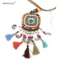 new leather cord bohemia necklace jewelry thread tassel summer boho chic necklace long fringe pendants necklaces