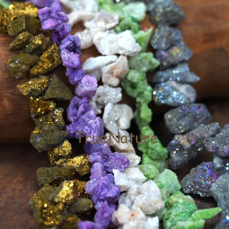 Кулон Agates Druzy бусины свободной формы титановый с камнем для изготовления