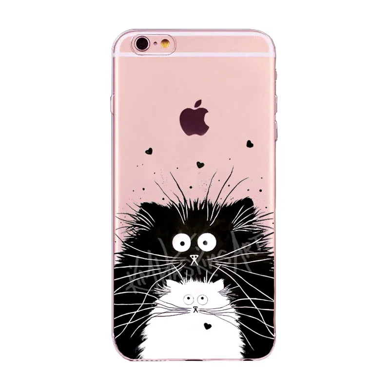 Soft TPU case for iphone 5s 5 SE 6 6s Plus Case Cover Cut Cat Animals Pattern Silicone 7 8 XS Max XR Coque |