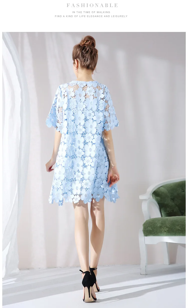 Новинка 2018 летнее стильное модное женское элегантное кружевное платье с бисером