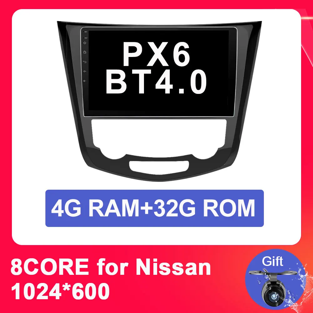 7 inch 4G 32G PX6 Eunavi 10," Android 9,0 Автомобильный gps радио плеер для Nissan X-Trail Qashqail- с восьмиядерным процессором 4 Гб+ 32 ГБ стерео Мультимедиа - Цвет: 7 inch 4G 32G PX6