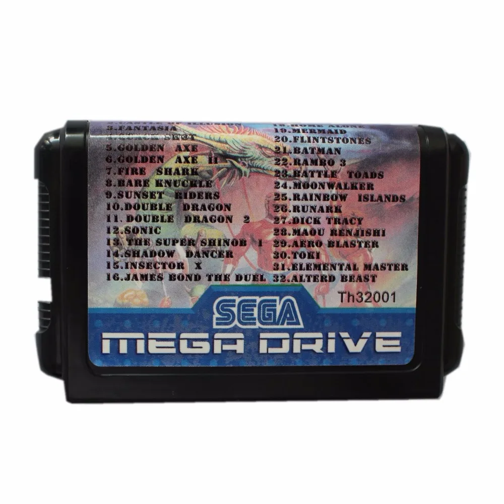 Супер игра 32 в 1 16 бит MD игровая карта для Sega Mega Drive Genesis | Электроника
