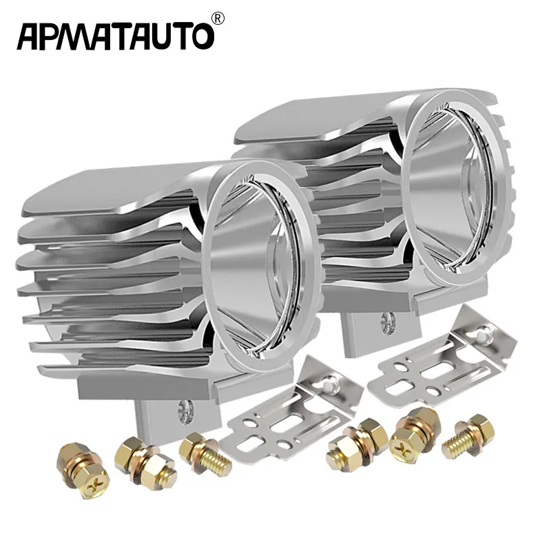 Apmatauto 2 шт Водонепроницаемый Светодиодный прожектор для мотоцикла 6 Вт 1000ЛМ XML-T6 белый 6000k алюминиевый противотуманный DRL налобный фонарь для скутера/велосипеда