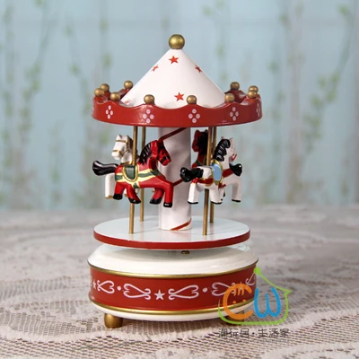 Merry-go-round деревянная музыкальная карусель коробка ручная коленчатая музыкальная шкатулка небо город Качалка лошадь ребенок подарок любимым на день рождения FG38