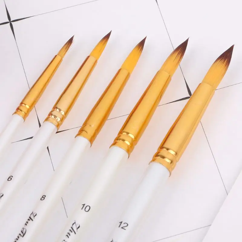 5pcs Professional Painting Brushes Set Acrylic Oil Watercolor Paint Brush Drawing Tool Art Supplies Nov-26A