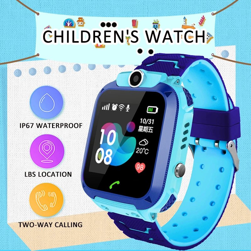 LIGE Smart Watch For Children Kids Baby Phone 2G Sim Card Dail Call Touch Screen Waterproof Clock Smartwatches | Электроника