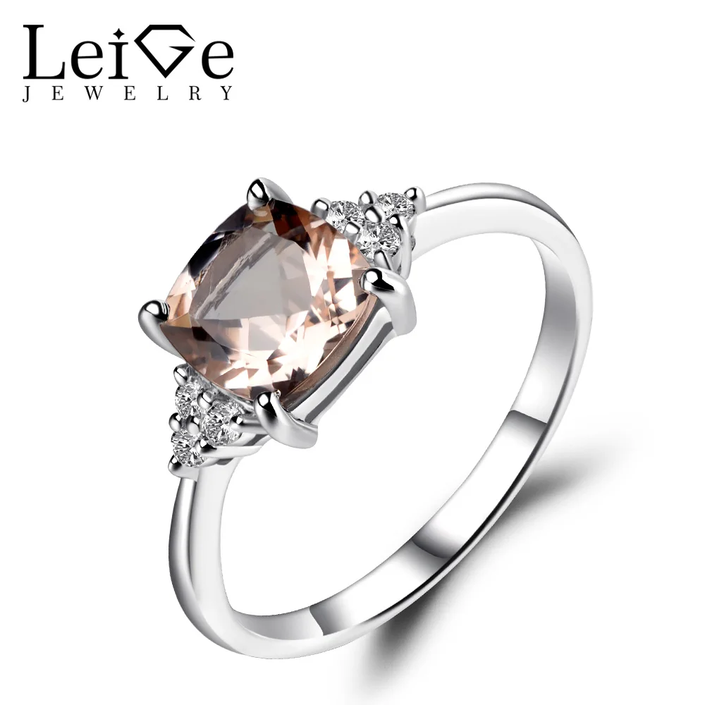 Женское кольцо из серебра 925 пробы с натуральным морганитом|ring for|rings for womenmorganite