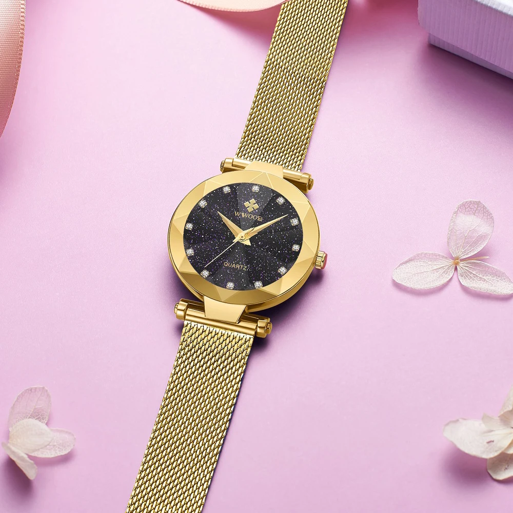 Модные Золотые женские часы ультра тонкие кварцевые со стразами Montre Femme 2019