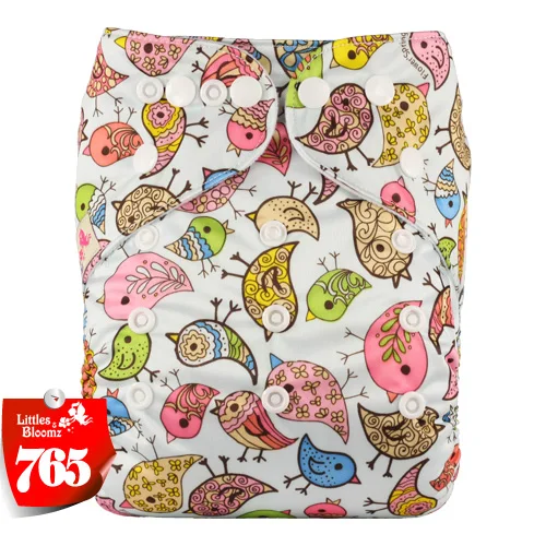 [Littles&Bloomz] Детские моющиеся многоразовые подгузники из натуральной ткани с карманом для подгузников, от 0 до 3 лет, один размер, летние сетчатые плавки - Цвет: 765