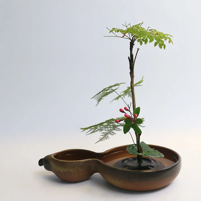 Креативная украшения из тыквы Винтаж Керамика грубая цветочный горшок для