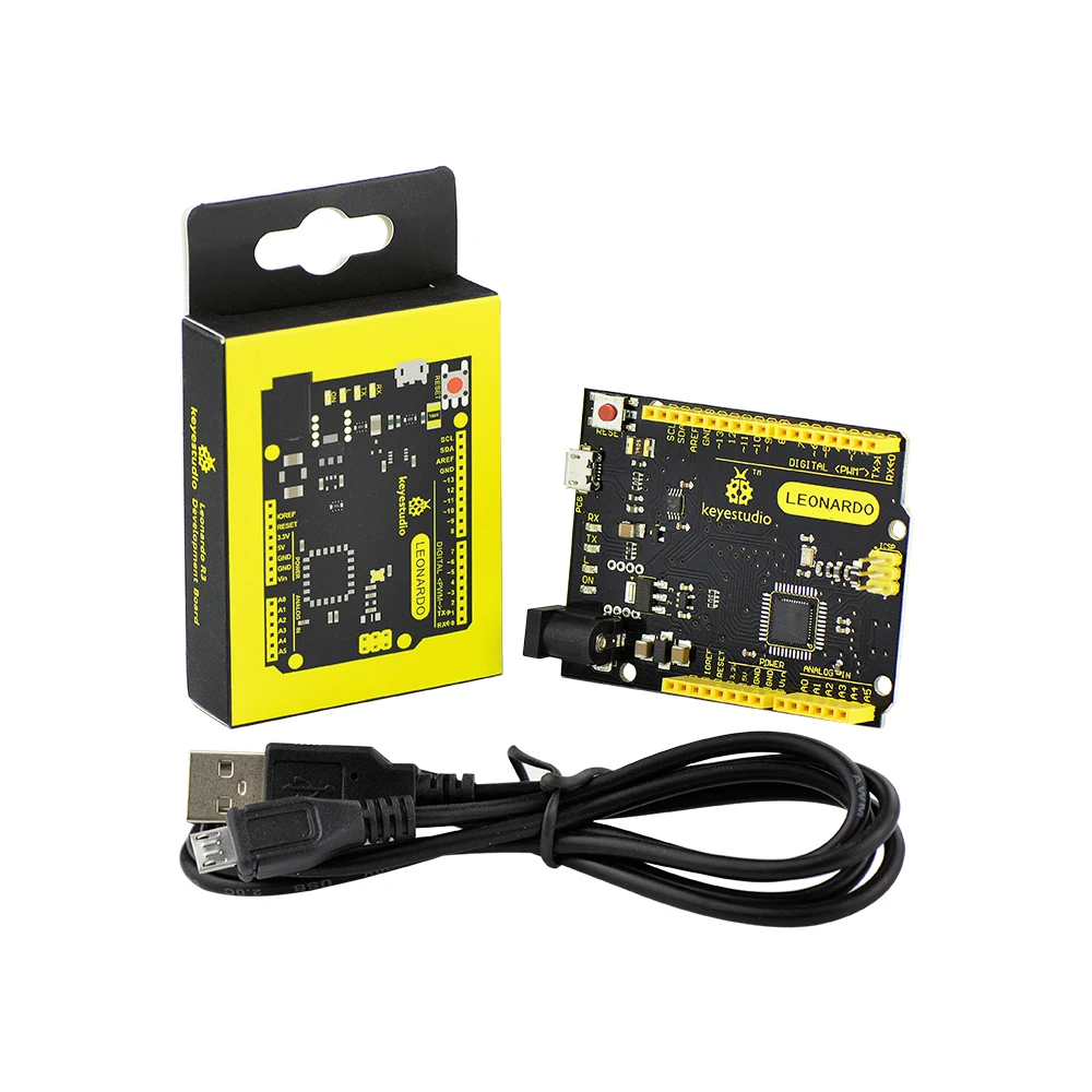 Бесплатная доставка! Макетная плата keyestudio ATmega32U4 Leonardo R3 + 1 м кабель Micro USB для Arduino