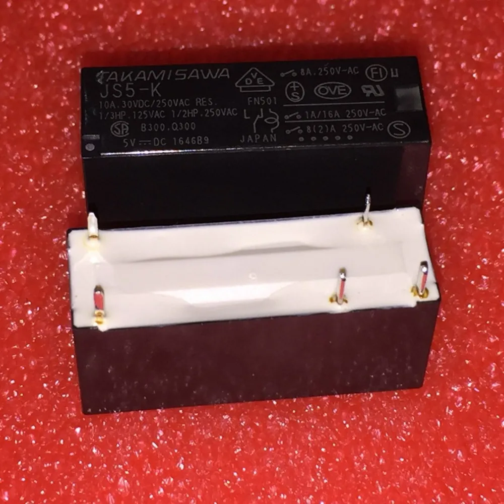 Бесплатная доставка 10 шт. 100% новое оригинальное реле мощности TAKAMISAWA JS5 K DC5V 10A 250V