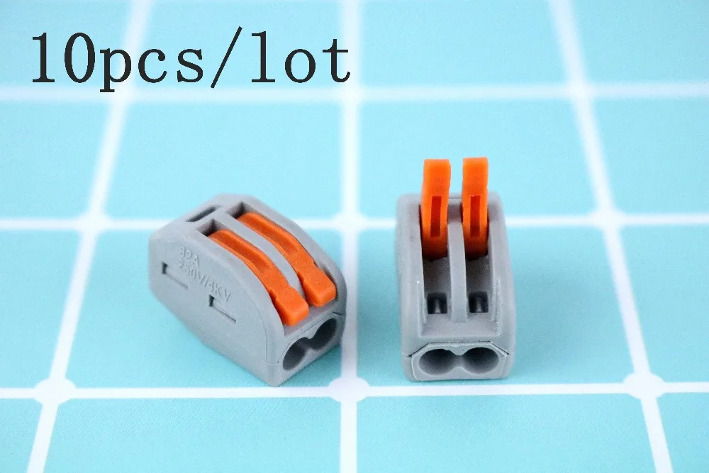 10 шт./лот 222-412 PCT-212 PCT212 Универсальный Компактный проводной разъем 2 pin, проводниковый Блок рычаг 0,08-2.5mm2