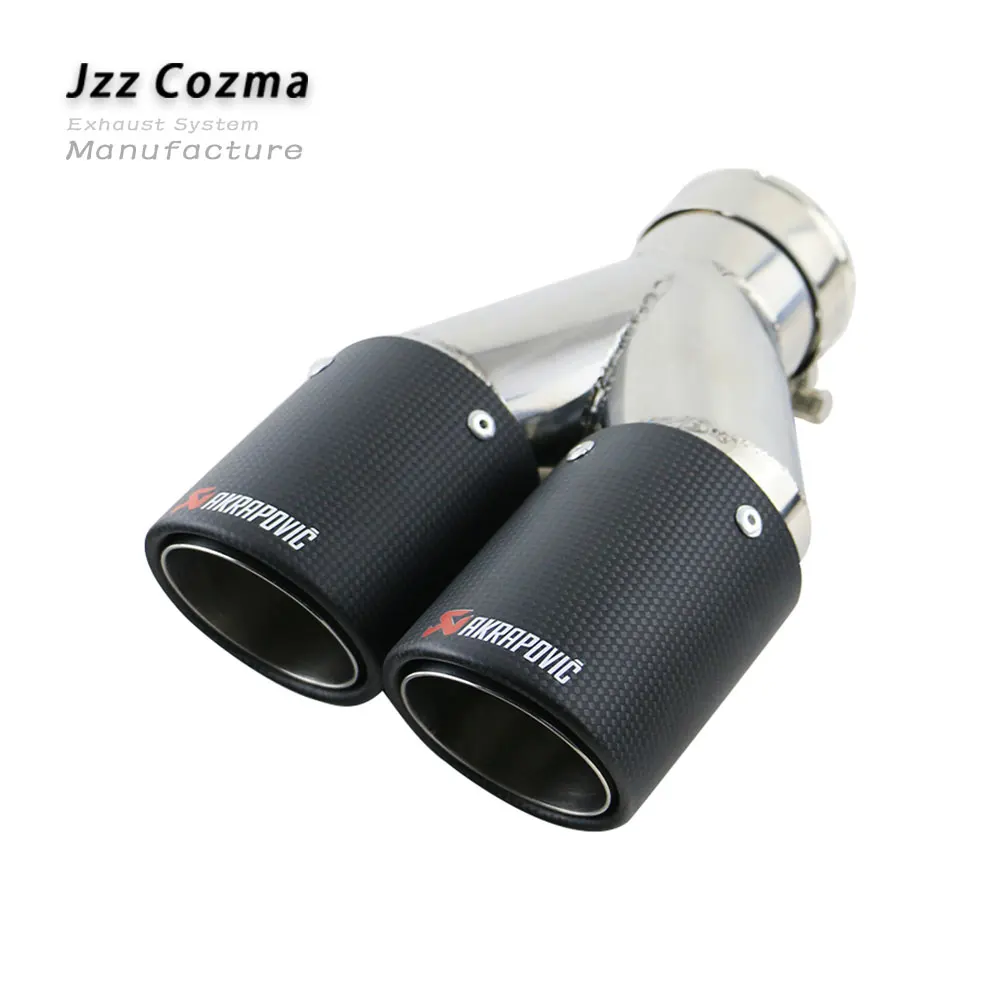 JZZ 1 шт. akrapovic 2,5 ''углеродная выхлопная труба глушитель наконечник 3,5'' из стеклопластика, автомобильный выхлопная труба курительная труба автомобильный стиль